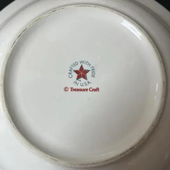 Treasure Craft Pottery “Pasta” Bowls Crafted In The USA 10” Wide Bowls Set Of 4 - Picture 3 of 11